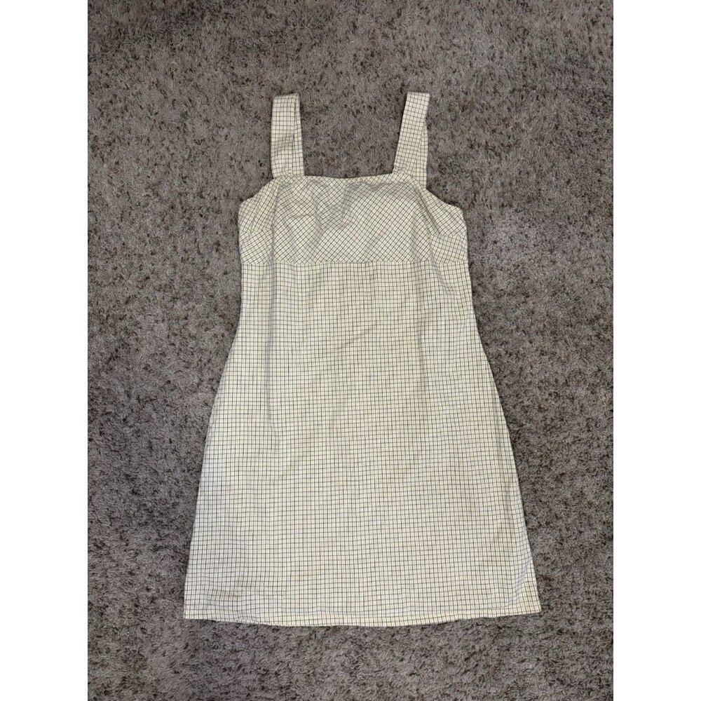 Womens Gingham Plaid Jumper Mini Dress Coquette Cottagecore Grunge Sz 10 READ